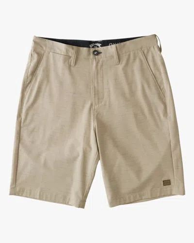 Billabong Men's  Crossfire Slub 21 Shorts Khaki Stretch Flat Front Ddr2246 In Gray