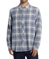 Billabong Coastline Plaid Cotton Flannel Button-up Shirt In Slate Blue