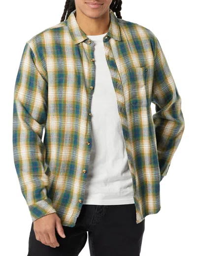 Billabong Men's Coastline Stretch Flannel Shirt - Pacific Small In Blue
