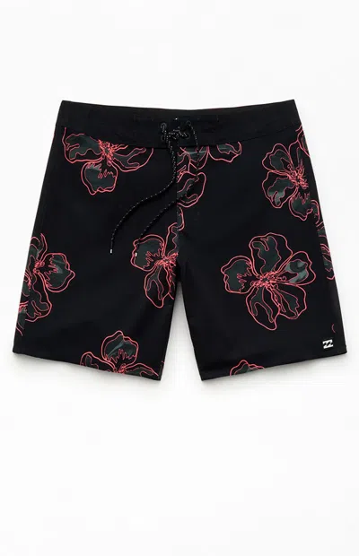 Billabong Men's Floral Sundays Pro 8" Boardshorts In Black