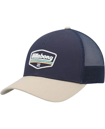 Billabong Men's Navy Walled Trucker Adjustable Snapback Hat In Blue