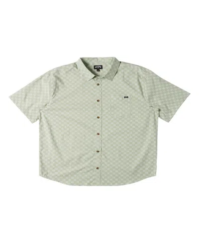 Billabong Sundays Mini Print Short Sleeve Cotton Button-up Shirt In Seafoam