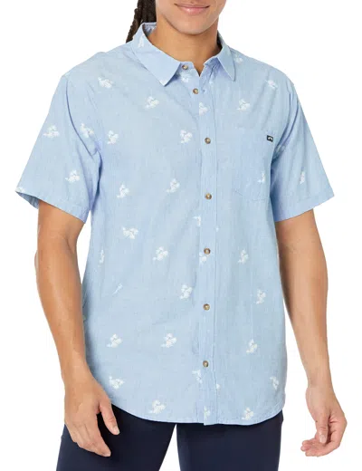 Billabong Mens Sundays Floral Short Sleeve Woven Shirt In Blue