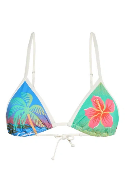 Billabong Midnight Tropics Triangle Bikini Top In Multi
