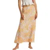 Billabong Midi Moment Printed Midi Skirt In Peach Whip In Peach Whip