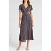 Billabong Morning Sky Floral Print Maxi Dress In Black Sands