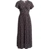 Billabong Morning Sky Floral Print Maxi Dress In Black Sands
