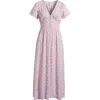 Billabong Morning Sky Floral Print Maxi Dress In Iced Lavender