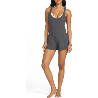Billabong Never Better Cover-up Romper In Black Pebble