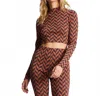 Billabong New Heights Mock Neck Crop Top In Brick In Brown