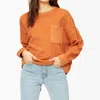Billabong New Tides Boxy Crewneck Sweatshirt In Bronze In Gold