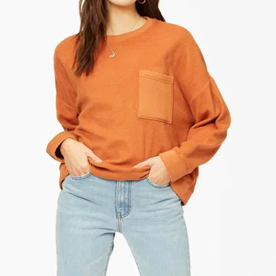 Billabong New Tides Boxy Crewneck Sweatshirt In Bronze In Orange