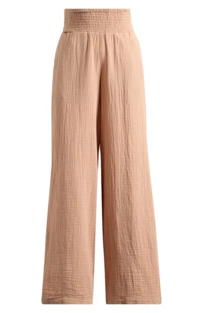 Billabong New Waves Smock Waist Cotton Gauze Pants