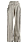 Billabong New Waves Stripe Wide Leg Pants In Black Pebb