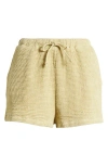Billabong Odyssey Elastic Waist Waffle Knit Shorts In Wasabi