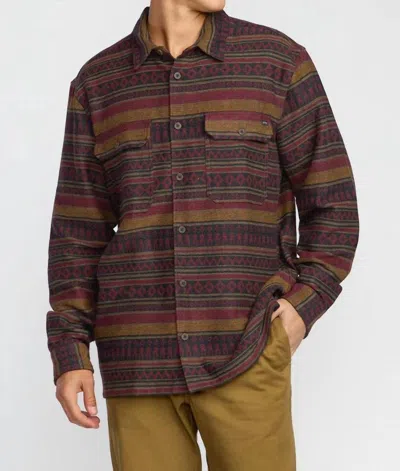 Billabong Offshore Jacquard Flannel Shirt In Brick In Red