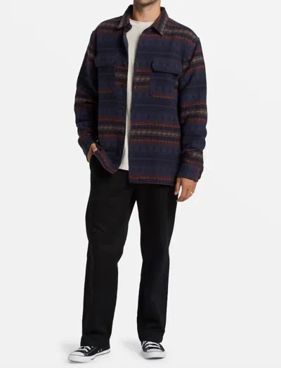 Billabong Offshore Jacquard Flannel Shirt In Dusty Navy In Blue