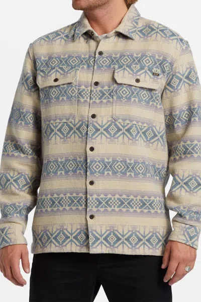 Billabong Offshore Jacquard Flannel Shirt In Taupe In Multi