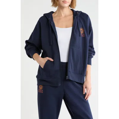 Billabong Olivia Sun Graphic Full Zip Hoodie In True Navy