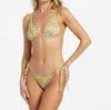 Billabong On The Bright Side Tie Hike Bikini Bottom In Palm Green In Green