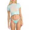 Billabong Open Late Crop Graphic T-shirt In Blue
