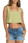Billabong Open Skies Crop Tank In Green