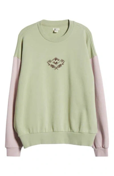 Billabong Original Vibes Kendal Embroidered Cotton Blend Fleece Sweatshirt