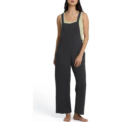 Billabong Pacific Time Cotton Gauze Jumpsuit In Black Sands