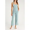 Billabong Pacific Time Cotton Gauze Jumpsuit In Blue
