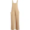 Billabong Pacific Time Cotton Gauze Jumpsuit In Khaki