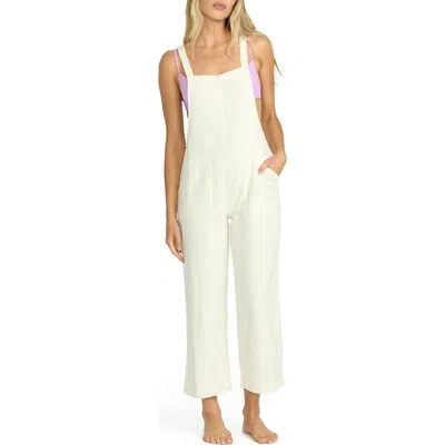 Billabong Pacific Time Cotton Gauze Jumpsuit In White