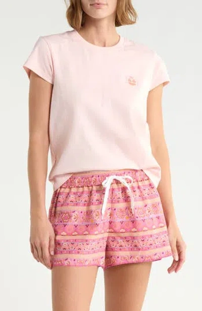 Billabong Palm Embroidered T-shirt In Blush
