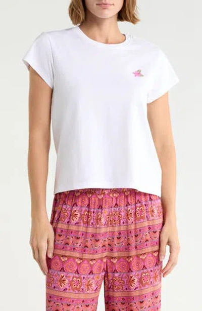 Billabong Palm Embroidered T-shirt In White
