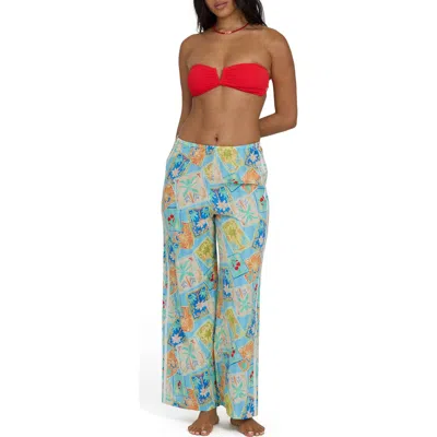 Billabong Palm Grove Cotton Straight Leg Pants In Blue
