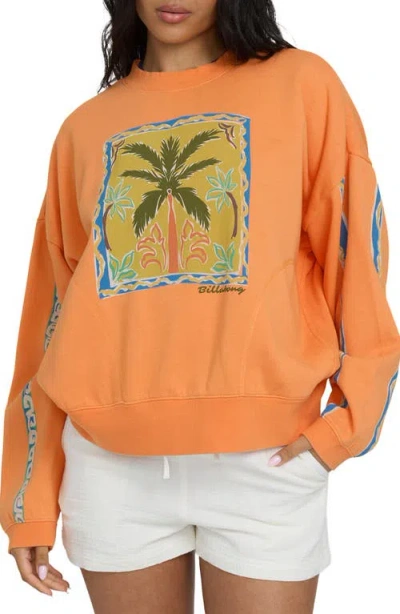 Billabong Palm Rio Graphic Sweatshirt In Orange