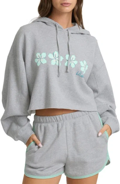 Billabong Palmer Fleece Crop Hoodie In Gray