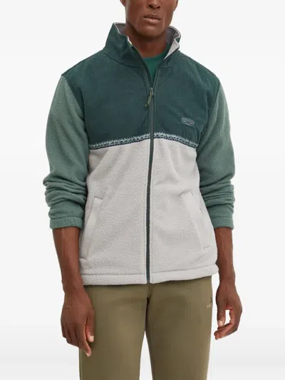 Billabong Panelled Zip-up Sweater In White