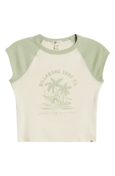 Billabong Paradise Colorblock Cotton Graphic T-shirt In Pistachio