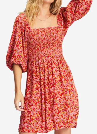 Billabong Paradise Days Mini Dress In Pink Skies In Animal Print