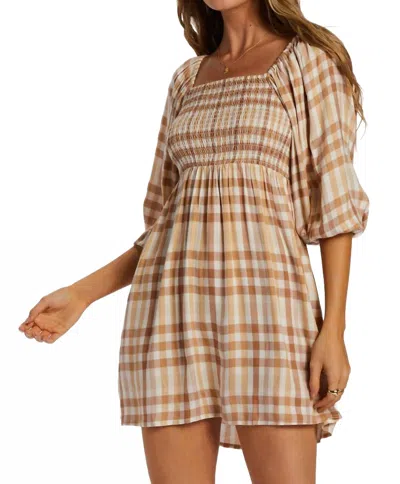 Billabong Paradise Days Mini Dress In Truffle In Multi