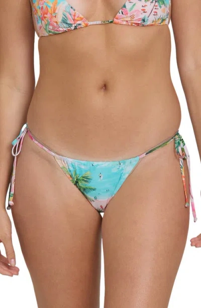 Billabong Paradise Sun Low Tide Side Tie Bikini Bottoms In Multi