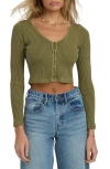 Billabong Paxton Waffle Stitch Cardigan In Green