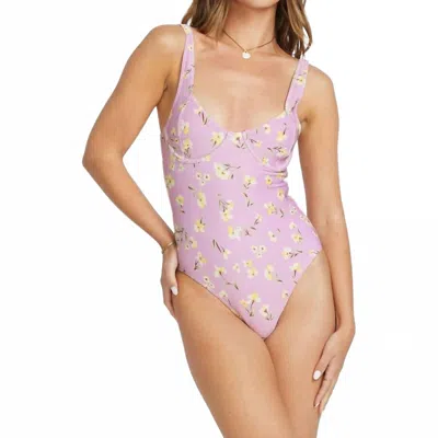 Billabong Peaceful Petals Chloe One Piece In Amethyst Smoke In Multi