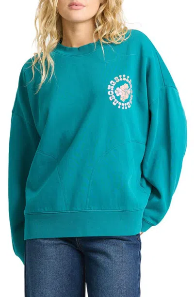 Billabong Pinky Keen Palm Graphic Sweatshirt In Blue