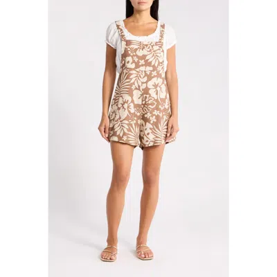 Billabong Pipeline Floral Romper In Brown