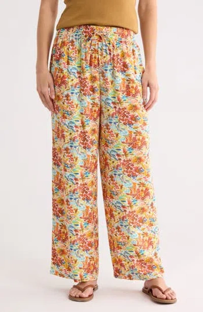 Billabong Pipeline Printed Wide Leg Beach Pants In Tropic Shore