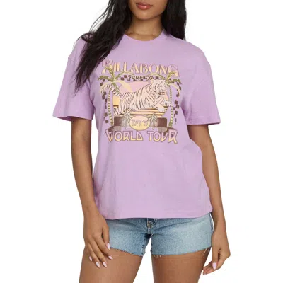 Billabong Reach High Oversize Graphic T-shirt In Purple