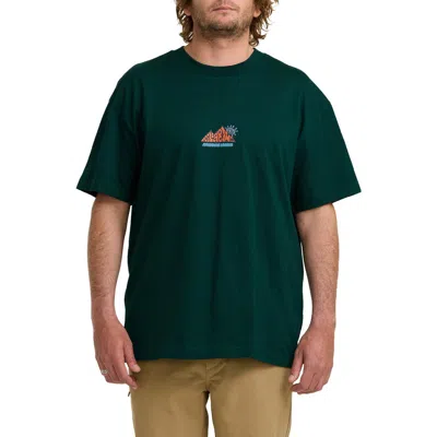 Billabong Reach The Peak Adventure Division Organic Cotton Graphic T-shirt In Green