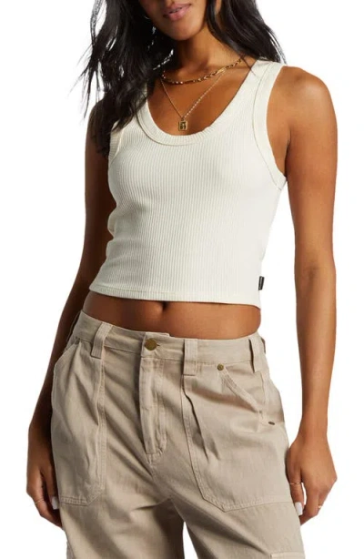 Billabong Rerun Rib Crop Tank In White Cap