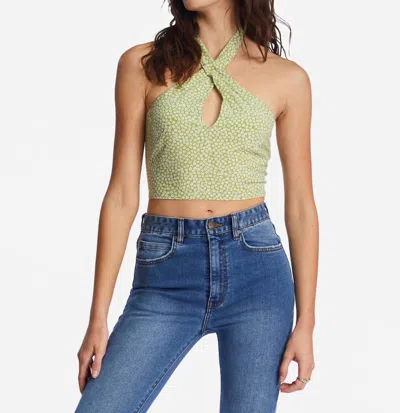 Billabong Retro Wave Woven Crop Top In Moss Meadow In Multi